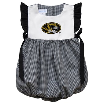 Girls Infant Vive La Fete Black Missouri Tigers Gingham Puffy Bubble Dress