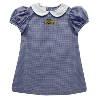 Girls Infant Vive La Fete Navy North Carolina A&T Aggies Gingham Puffy A-Line Dress