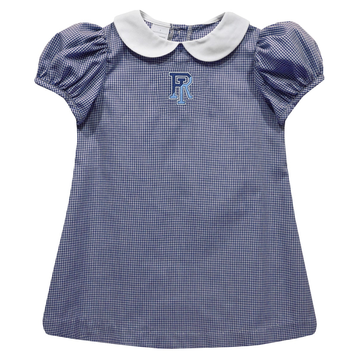 Girls Infant Vive La Fete Navy Rhode Island Rams Gingham Puffy A-Line Dress