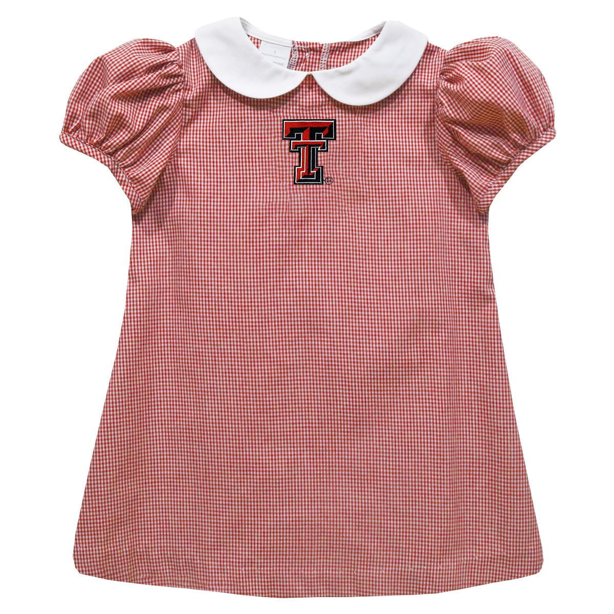 Girls Infant Vive La Fete Red Texas Tech Red Raiders Gingham Puffy A-Line Dress