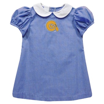 Girls Toddler Vive La Fete Black Albany State Golden Rams Gingham Puffy A-Line Dress