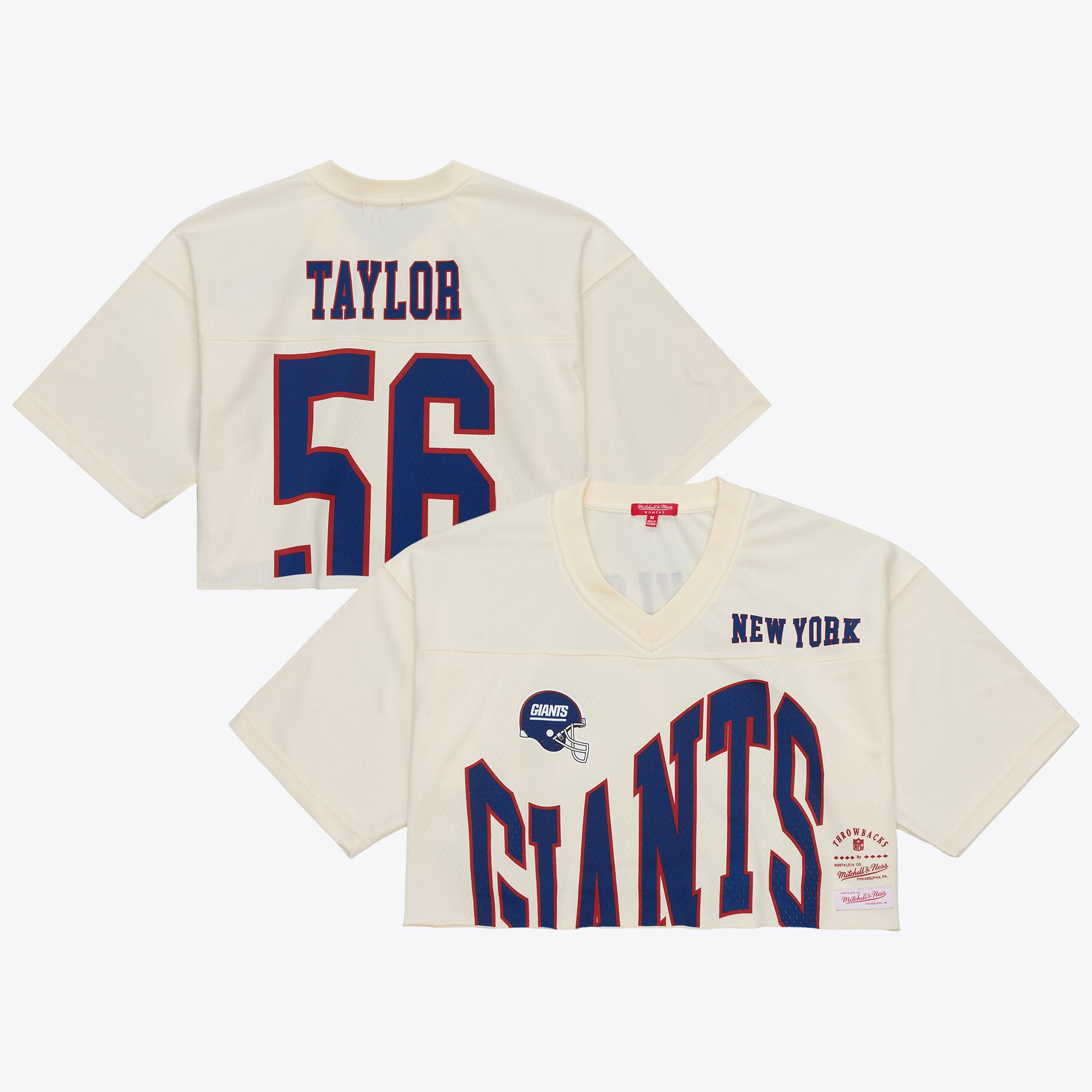 Women’s Mitchell & Ness Lawrence Taylor Cream New York Giants Retired Player Cropped Fashion Jersey Women’s Mitchell & Ness Lawrence Taylor Cream New York Giants Retired Player Cropped Fashion Jersey