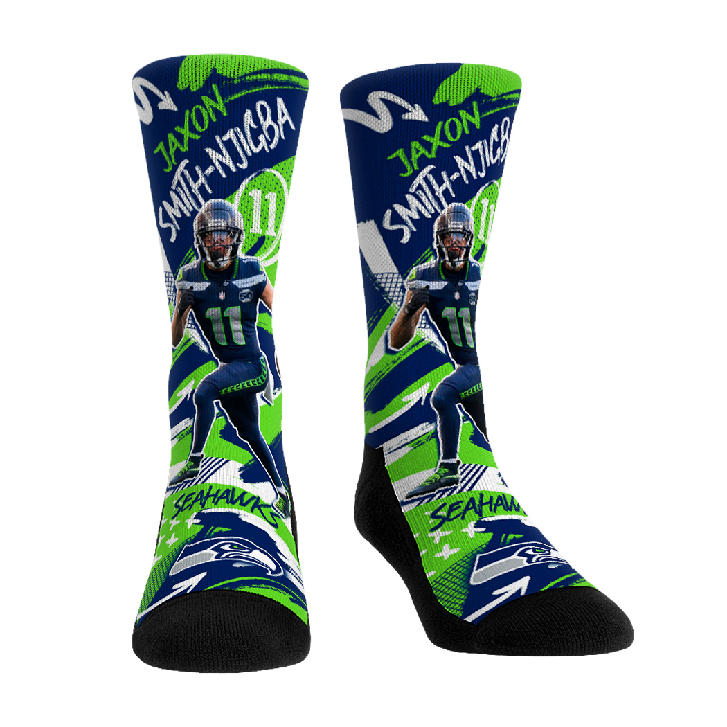 Unisex Rock Em Jaxon Smith-Njigba Navy Seattle Seahawks Playmaker Crew Socks