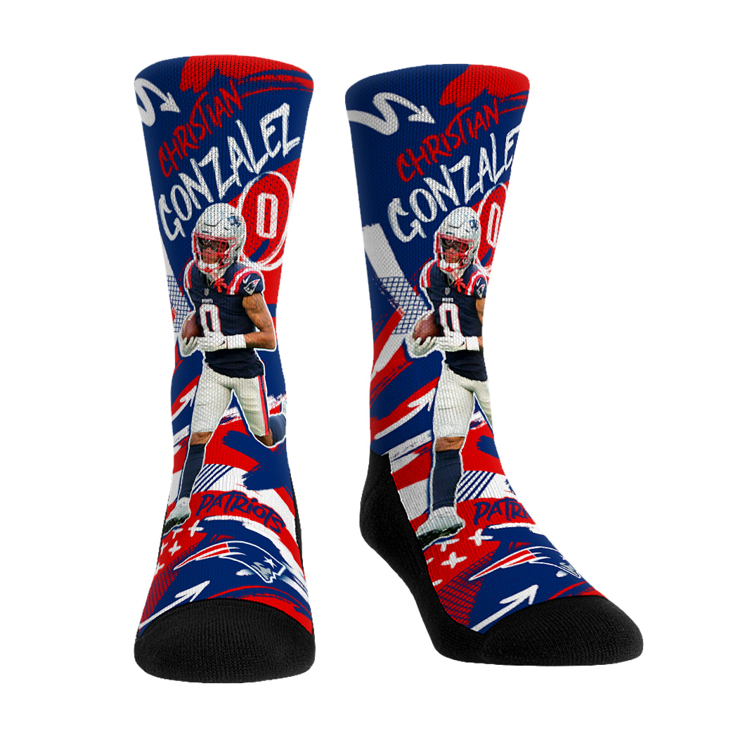 Unisex Rock Em Christian Gonzalez Navy New England Patriots Playmaker Crew Socks