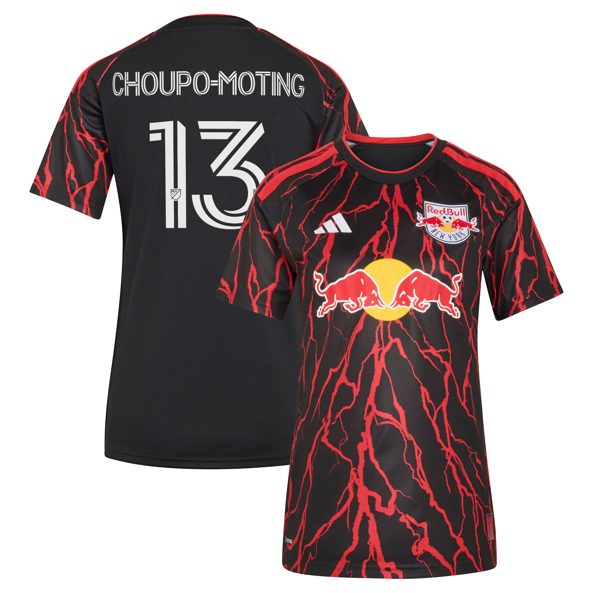 Women's adidas Eric Maxim Choupo-Moting Black New York Red Bulls 2026 The Rooted Kit Replica Jersey