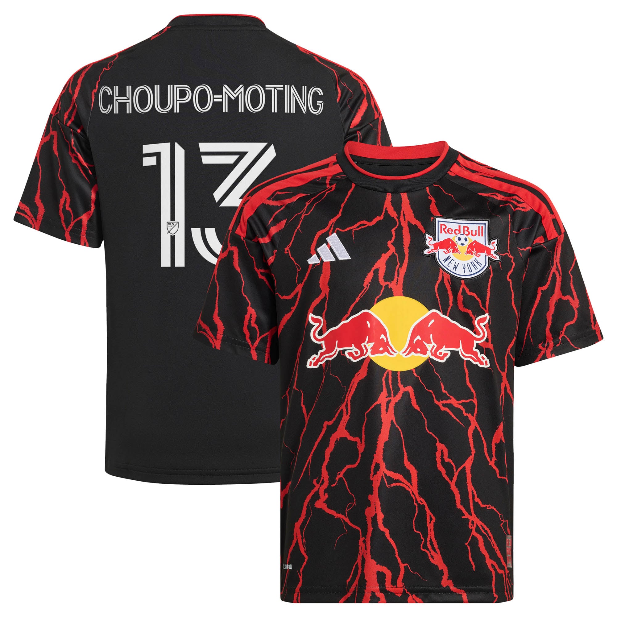 Youth adidas Eric Maxim Choupo-Moting Black New York Red Bulls 2026 The Rooted Kit Replica Jersey