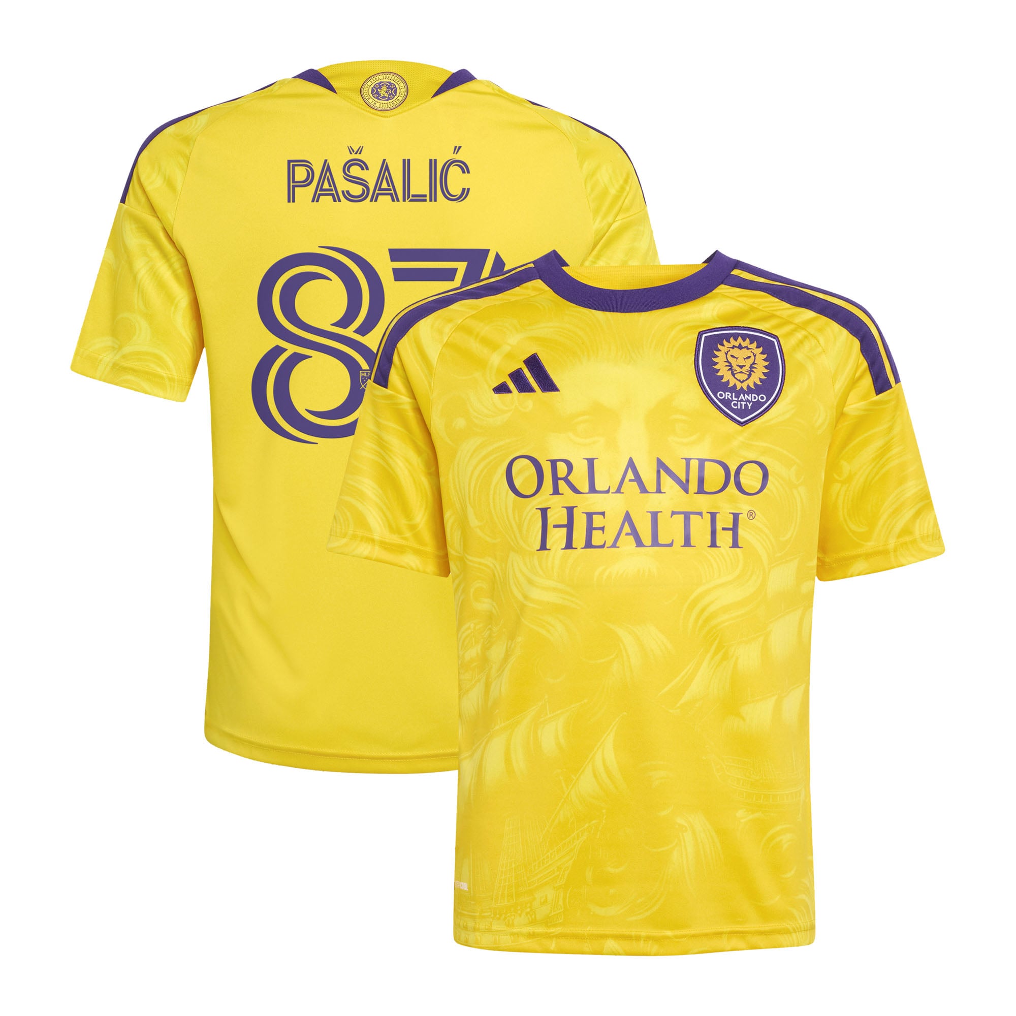 Youth adidas Marco Pašalić Yellow Orlando City SC 2026 Sunken Treasure Kit Replica Jersey