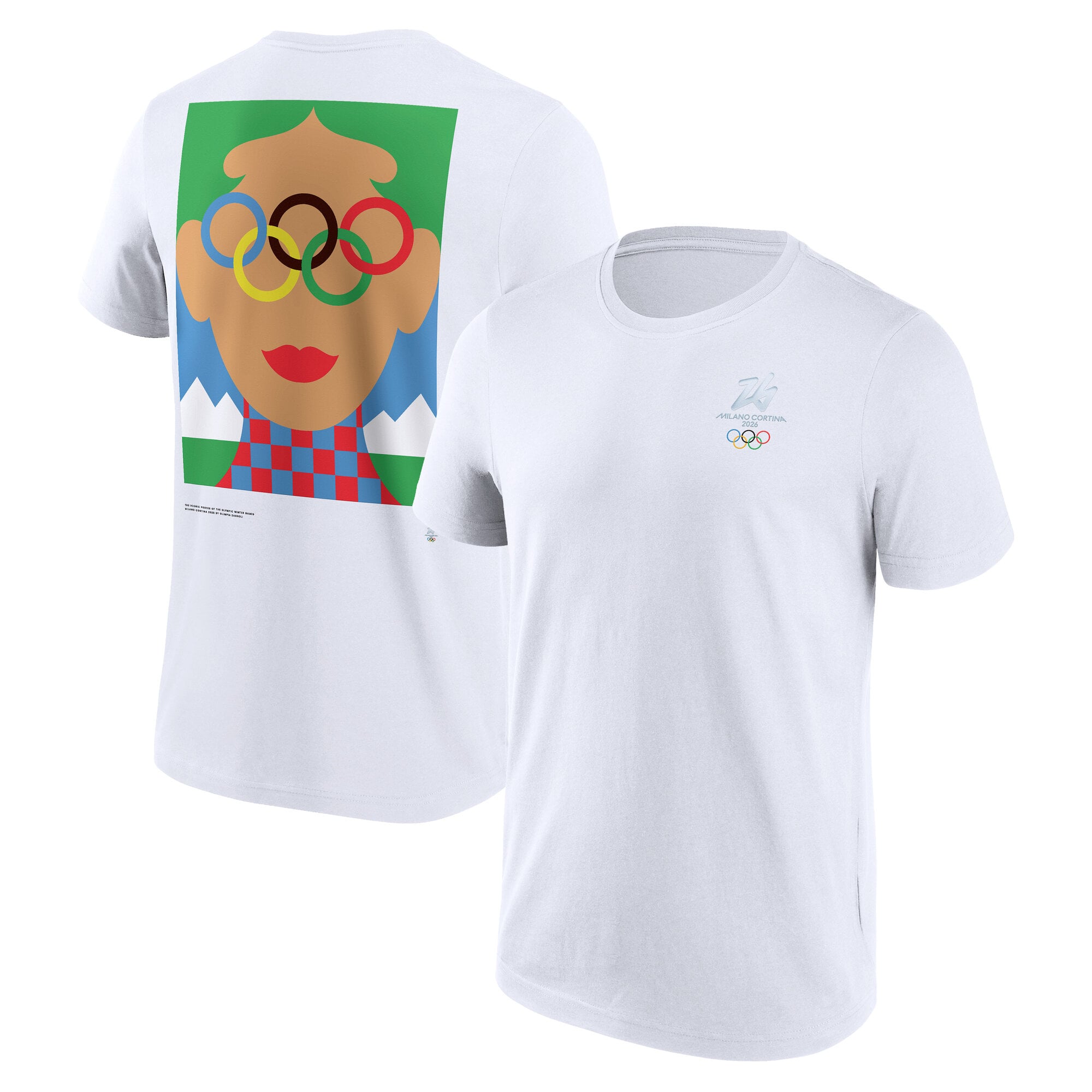 T-shirt con grafica Milano Cortina 2026 Iconic Poster - Bianca