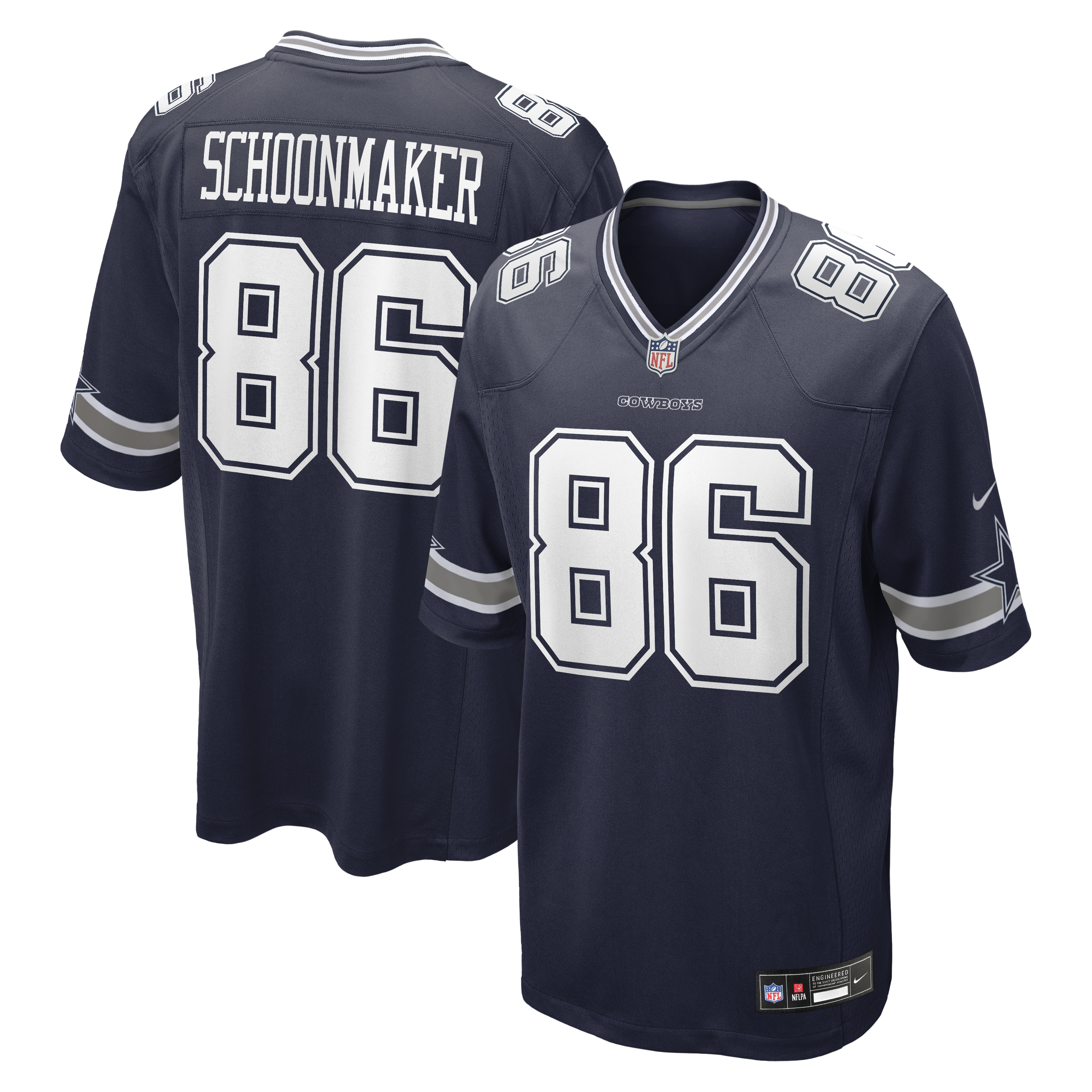 Men's Nike Luke Schoonmaker Navy Dallas Cowboys Team Game Jersey