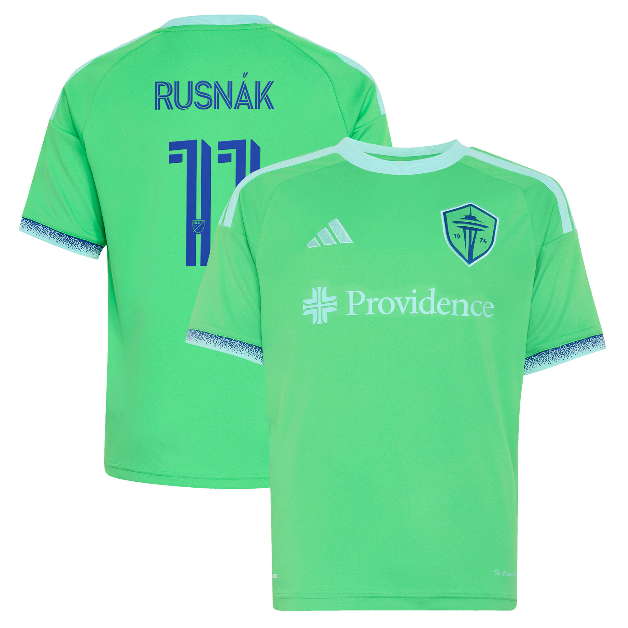 Youth adidas Albert Rusnak Rave Green Seattle Sounders FC The Evergreen State Kit Replica Jersey