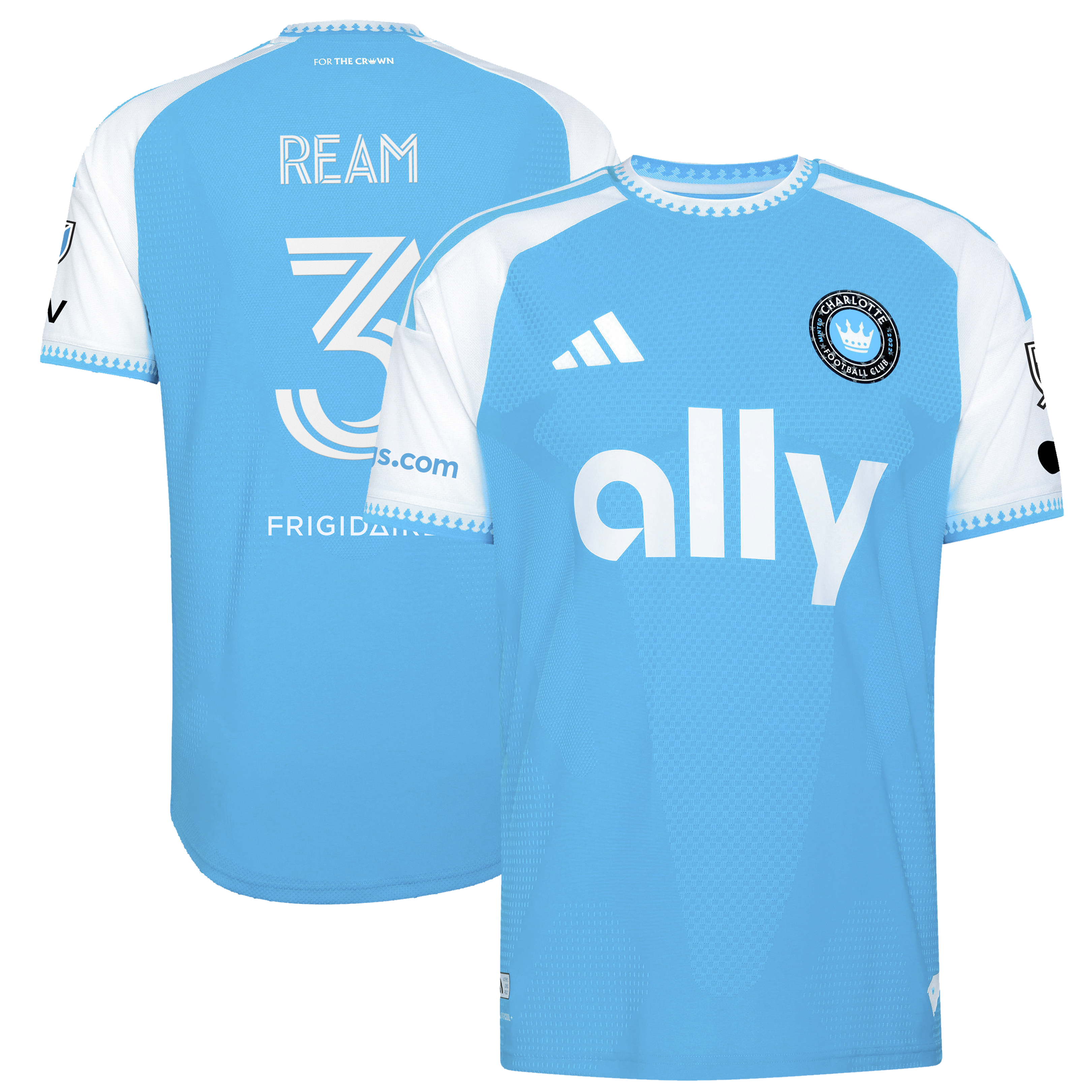 Men’s adidas Tim Ream Blue Charlotte FC 2026 Carolina Kit: Crowns Up On-Field Authentic Patch Jersey Men’s adidas Tim Ream Blue Charlotte FC 2026 Carolina Kit: Crowns Up On-Field Authentic Patch Jersey