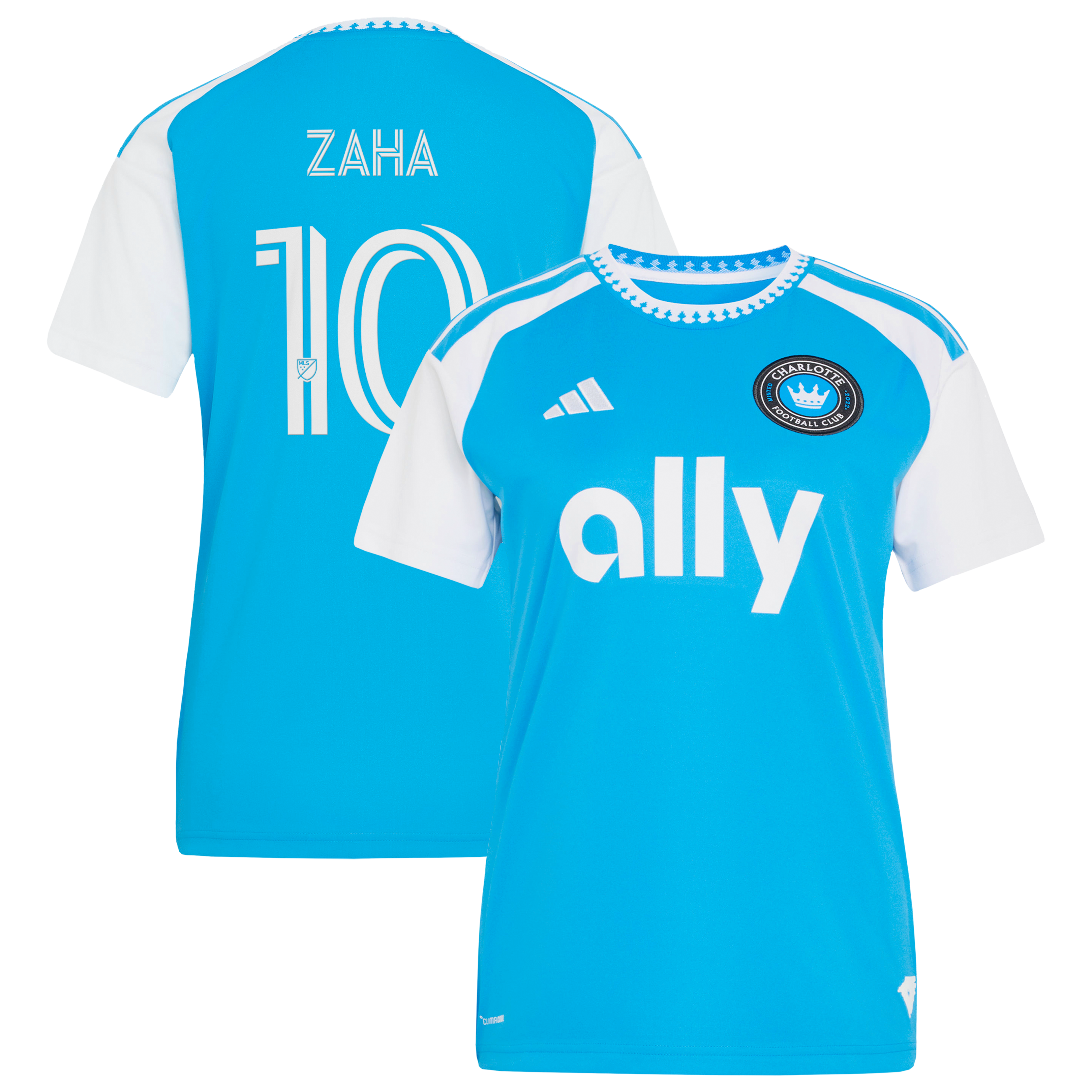 Women's adidas Wilfried Zaha Blue Charlotte FC 2026 Carolina Kit: Crowns Up Replica Jersey