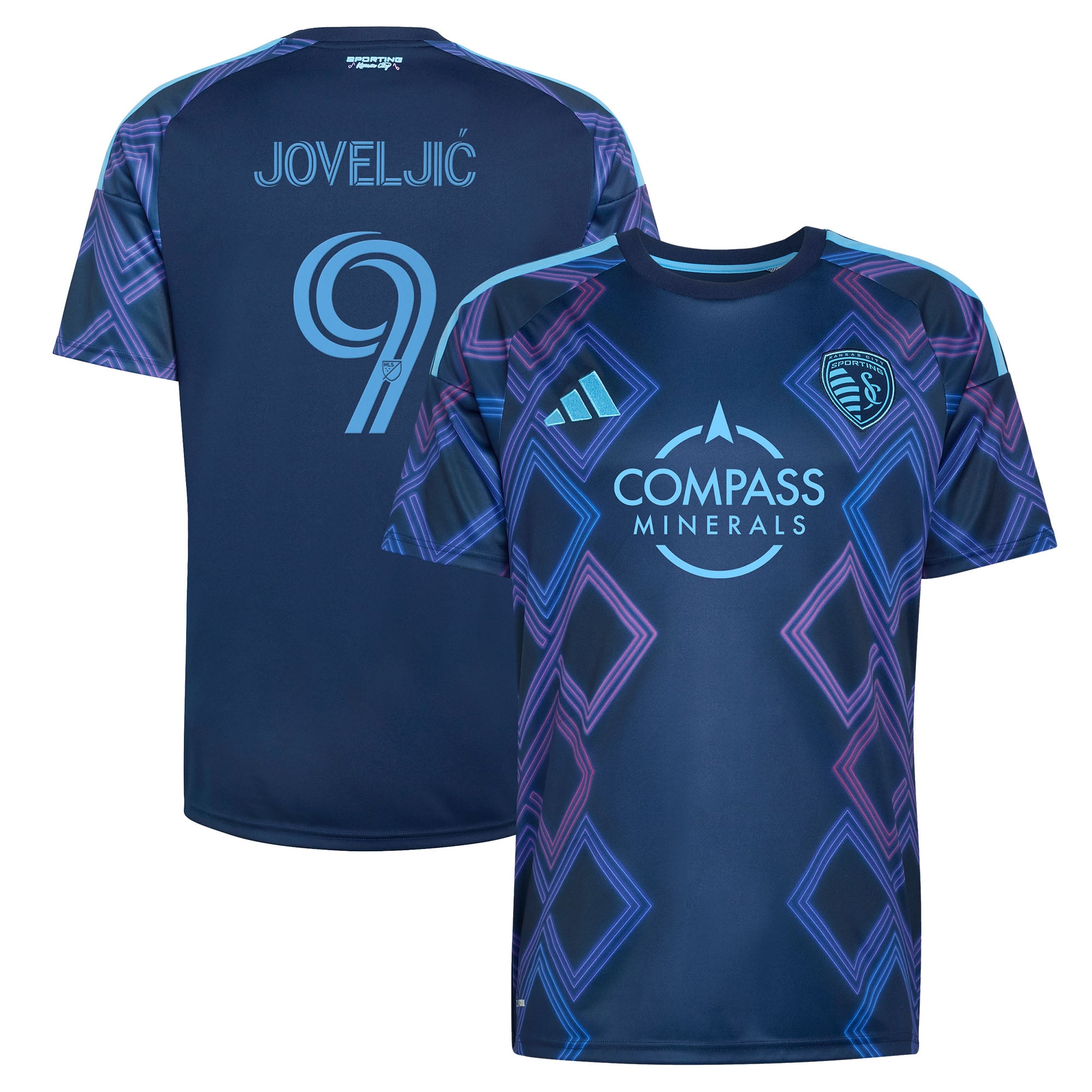 Men's adidas Dejan Joveljic Blue Sporting Kansas City 2026 The 18th & Vine Kit Replica Jersey