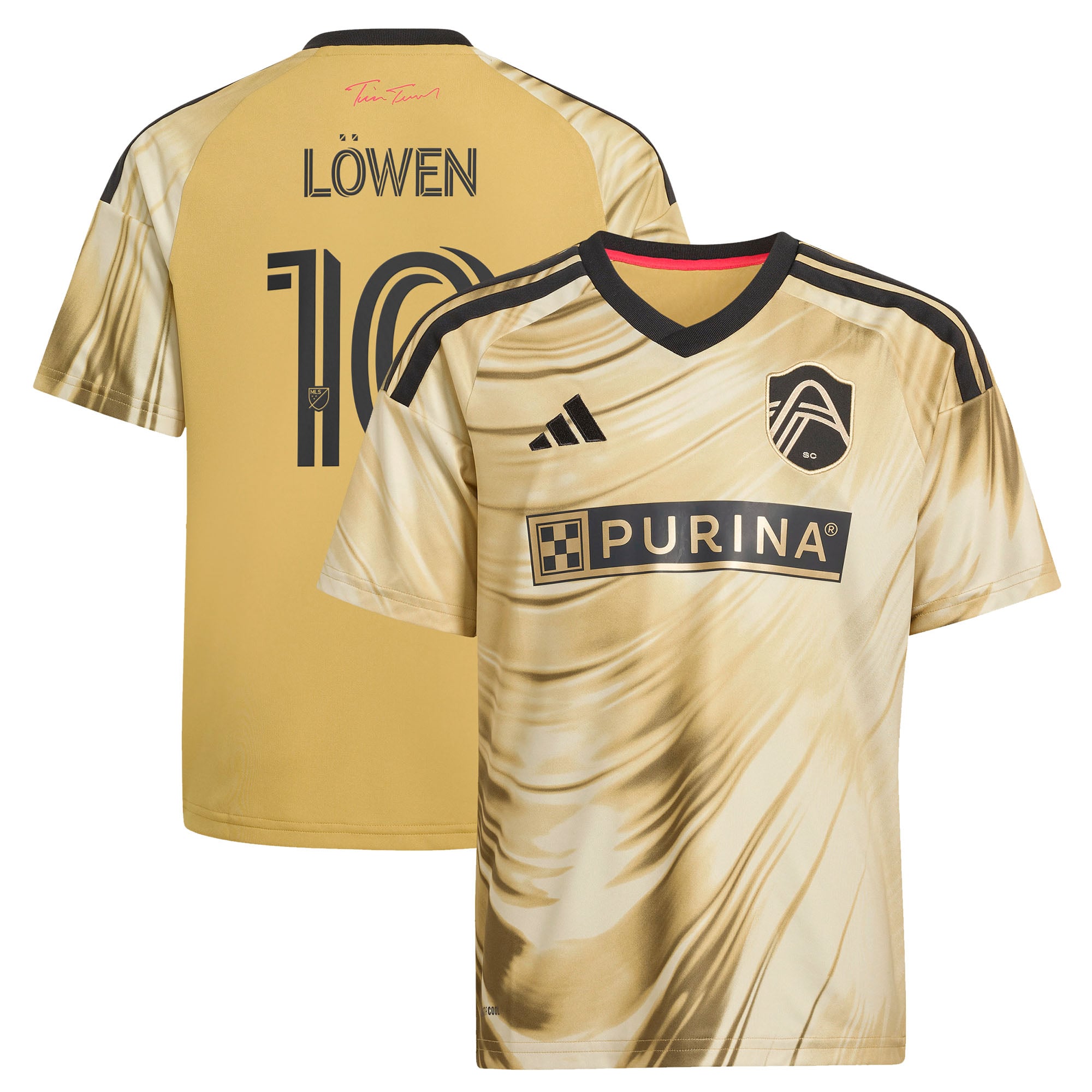 Youth adidas Eduard Löwen Yellow St. Louis CITY SC 2026 The Tina Turner Kit Replica Jersey