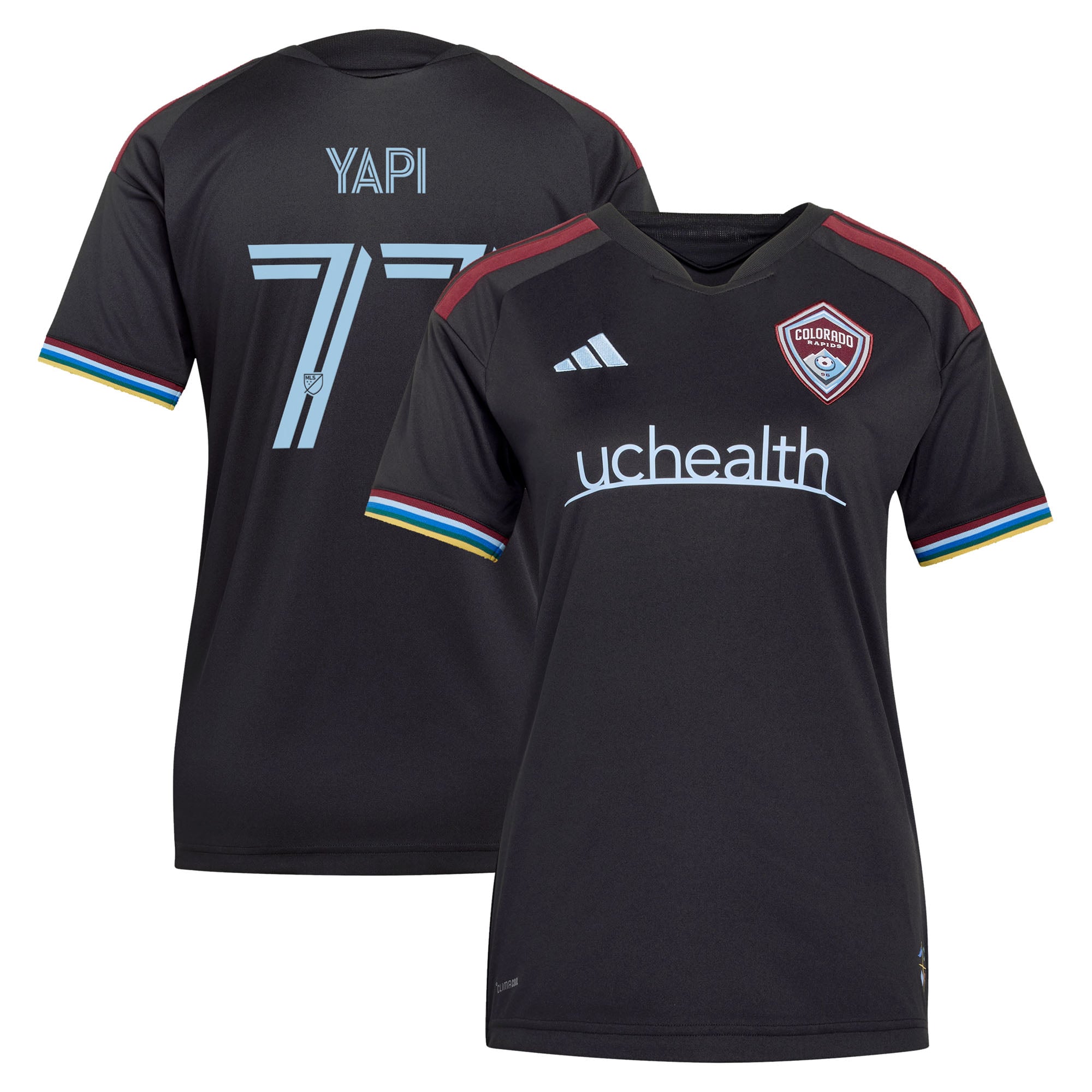 Women's adidas Darren Yapi Black Colorado Rapids 2026 Colorful Colorado Replica Jersey