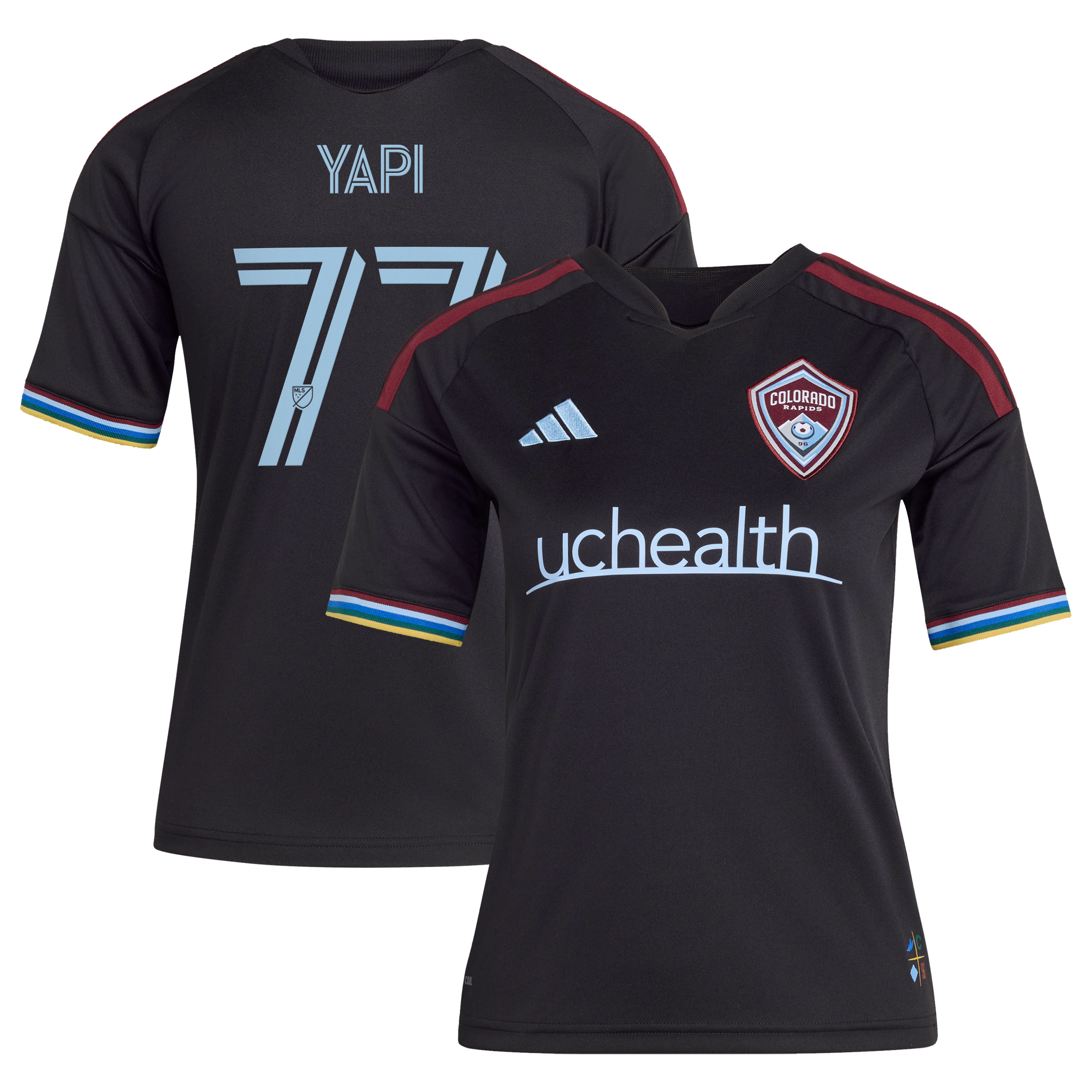 Youth adidas Darren Yapi Black Colorado Rapids 2026 Colorful Colorado Replica Jersey