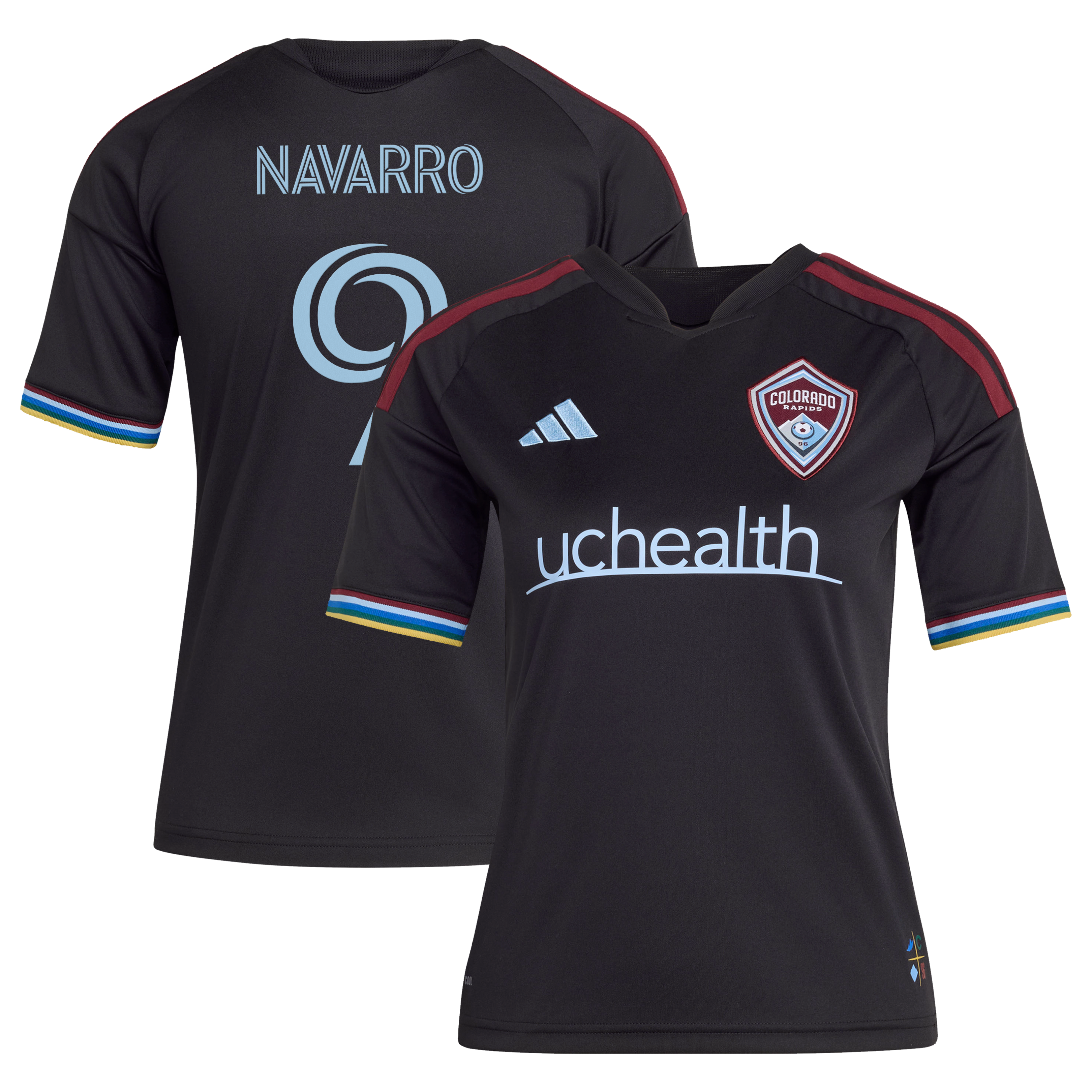 Youth adidas Rafael Navarro Black Colorado Rapids 2026 Colorful Colorado Replica Jersey