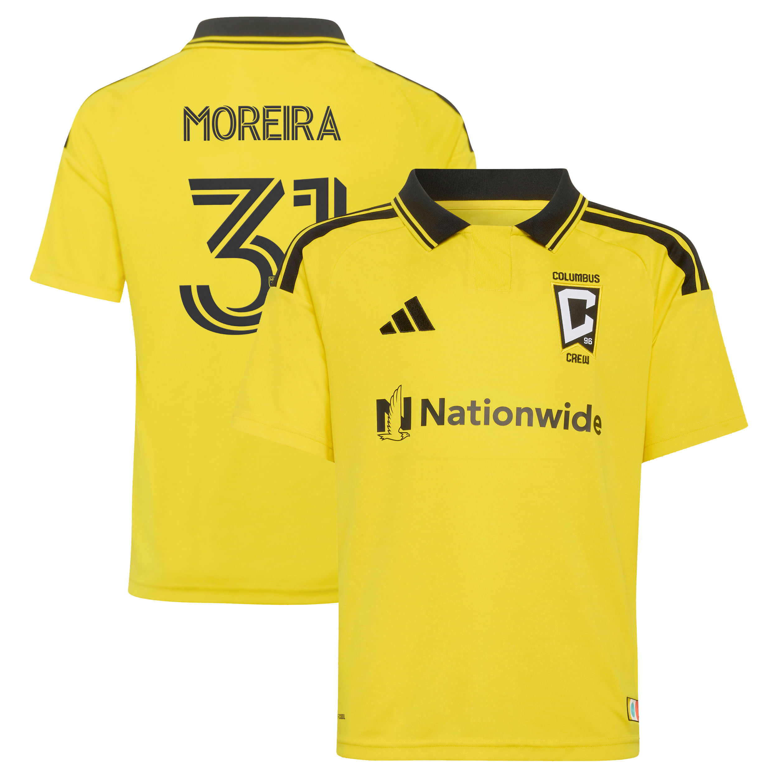 Youth adidas Steven Moreira Yellow Columbus Crew 2026 The Crafted for Excellence Kit Replica Jersey