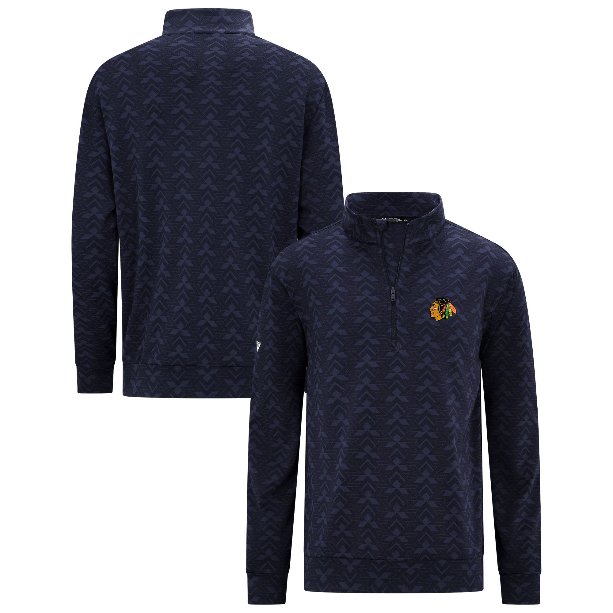 Men's Levelwear Navy Chicago Blackhawks Chameleon Quarter-Zip Sweatshirt