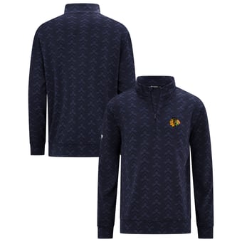 Men's Levelwear Navy Chicago Blackhawks Chameleon Quarter-Zip Sweatshirt