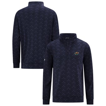 Men's Levelwear Navy Minnesota Wild Chameleon Quarter-Zip Sweatshirt