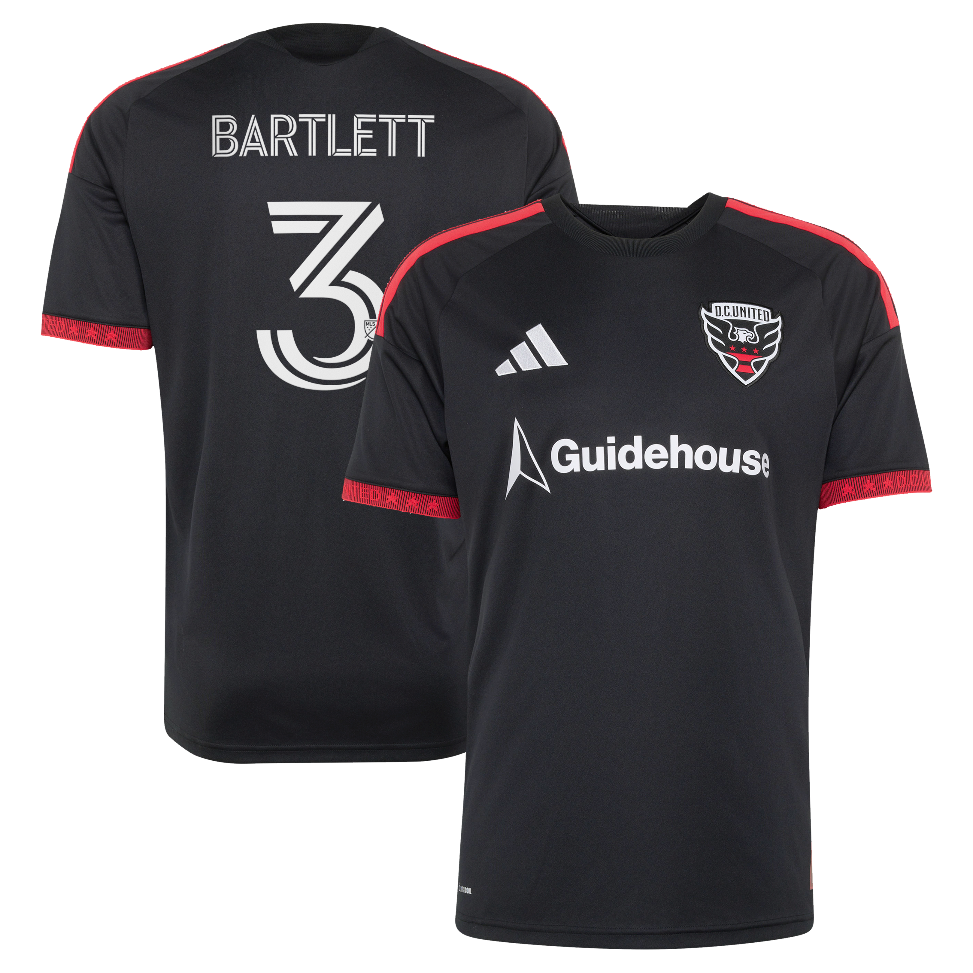 Men's adidas Lucas Bartlett Black D.C. United 2026 Black-and-Red Kit Replica Jersey