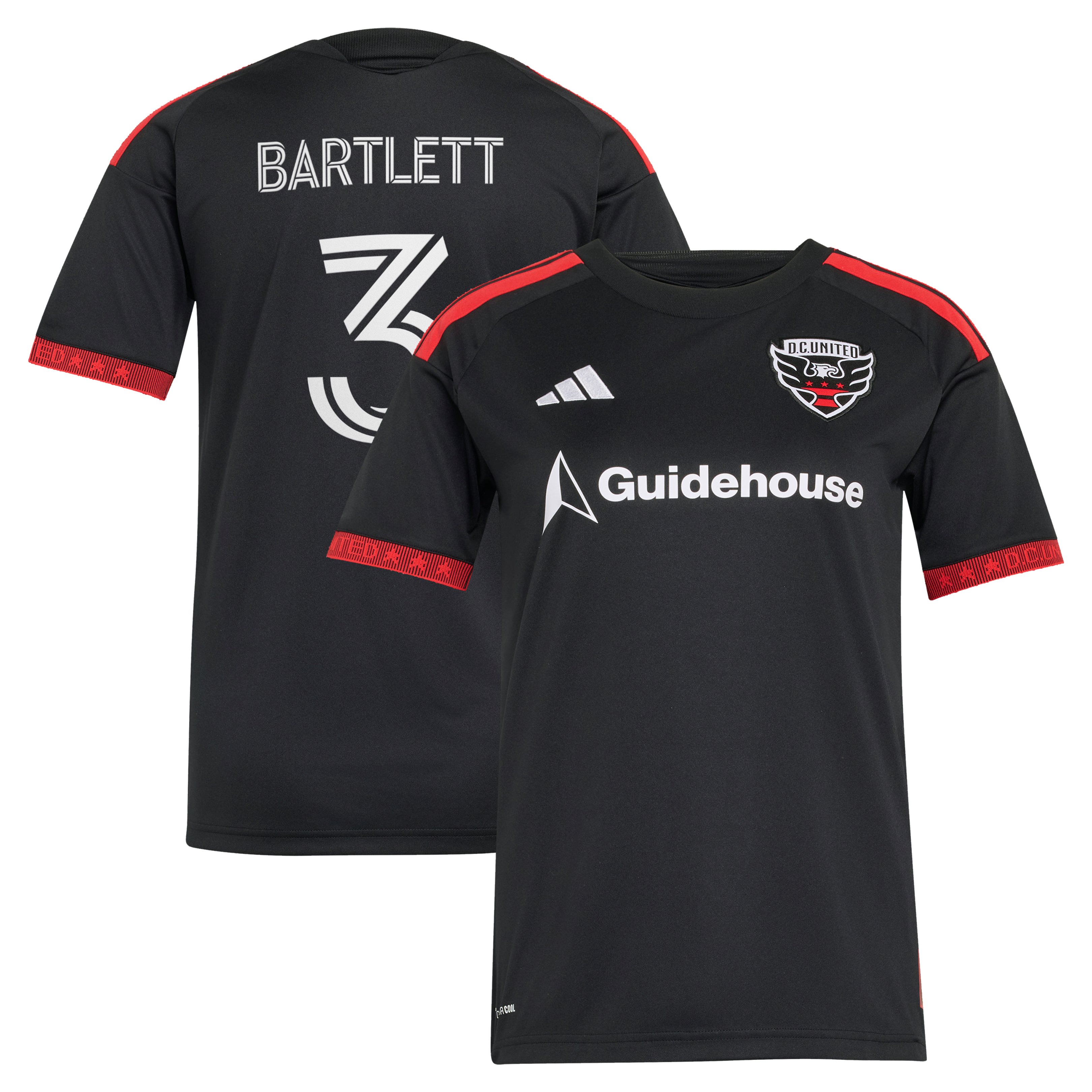 Women's adidas Lucas Bartlett Black D.C. United 2026 Black-and-Red Kit Replica Jersey