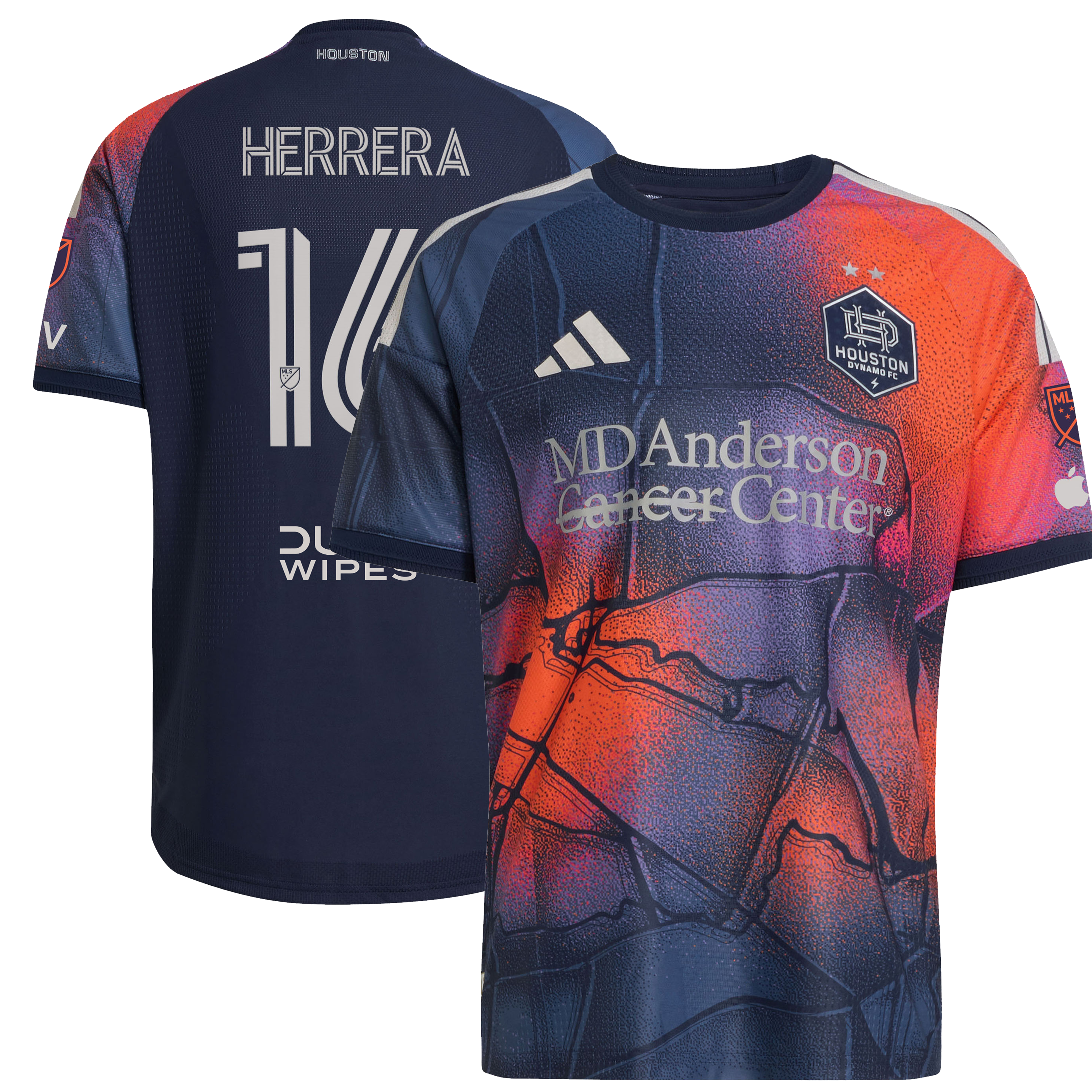 Men's adidas Héctor Herrera Blue Houston Dynamo FC 2026 Mission Control On-Field Authentic Patch Jersey