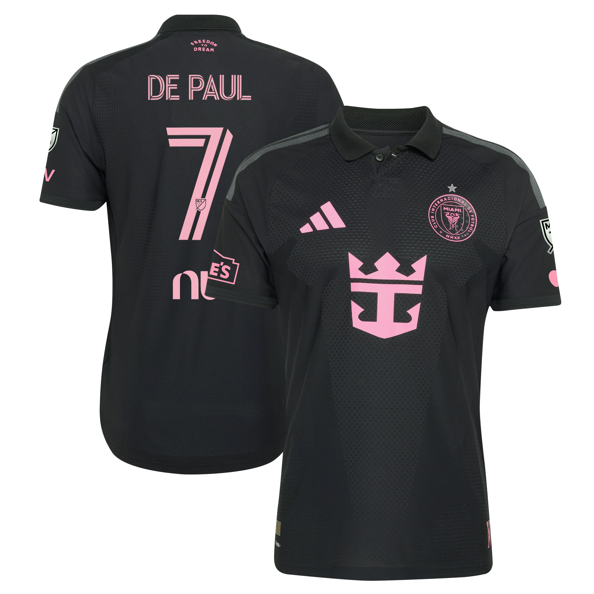Men's adidas Rodrigo De Paul Black Inter Miami CF 2026 Presagio On-Field Authentic Patch Jersey