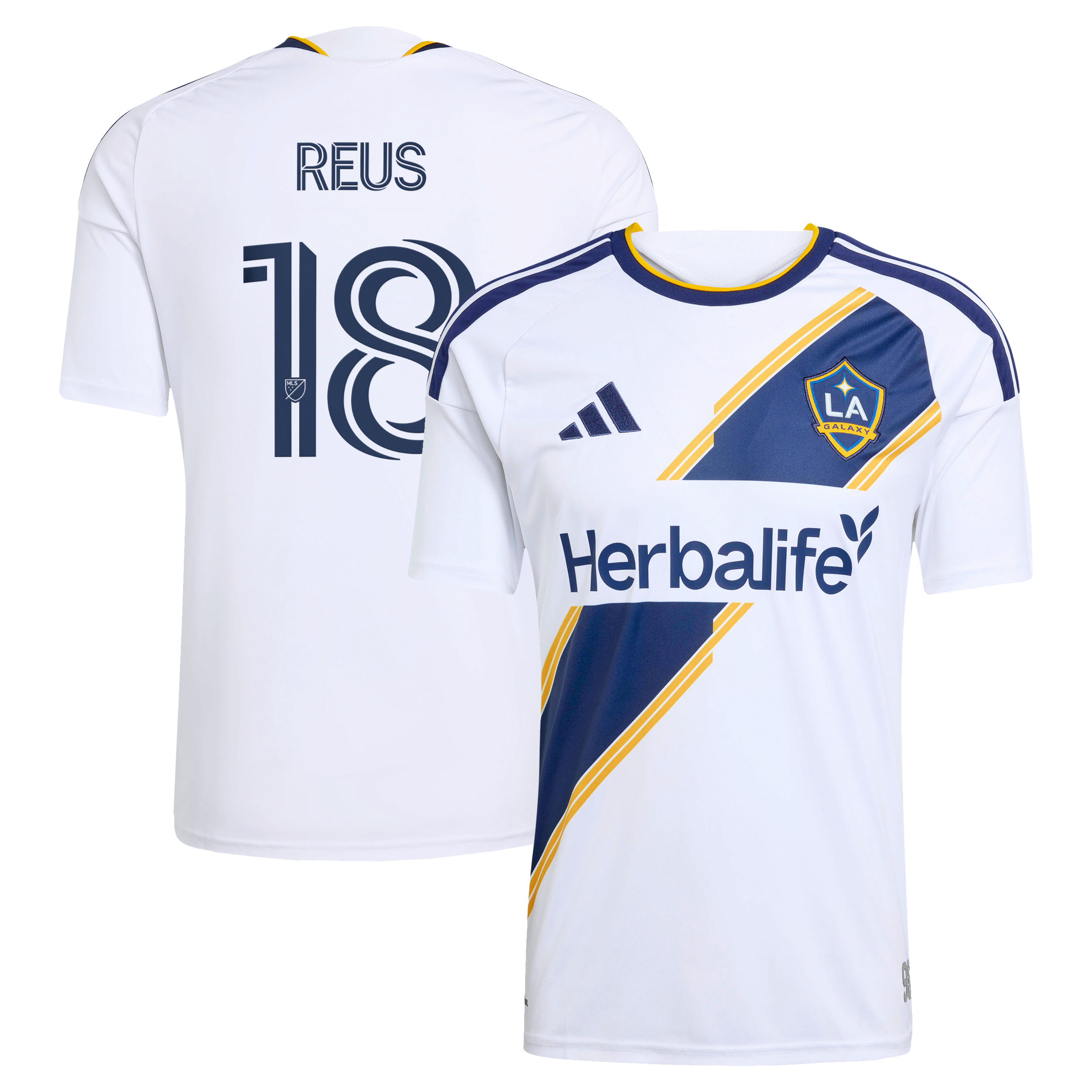 Men's adidas Marco Reus White LA Galaxy 2026 The VeloCITY Kit Replica Jersey