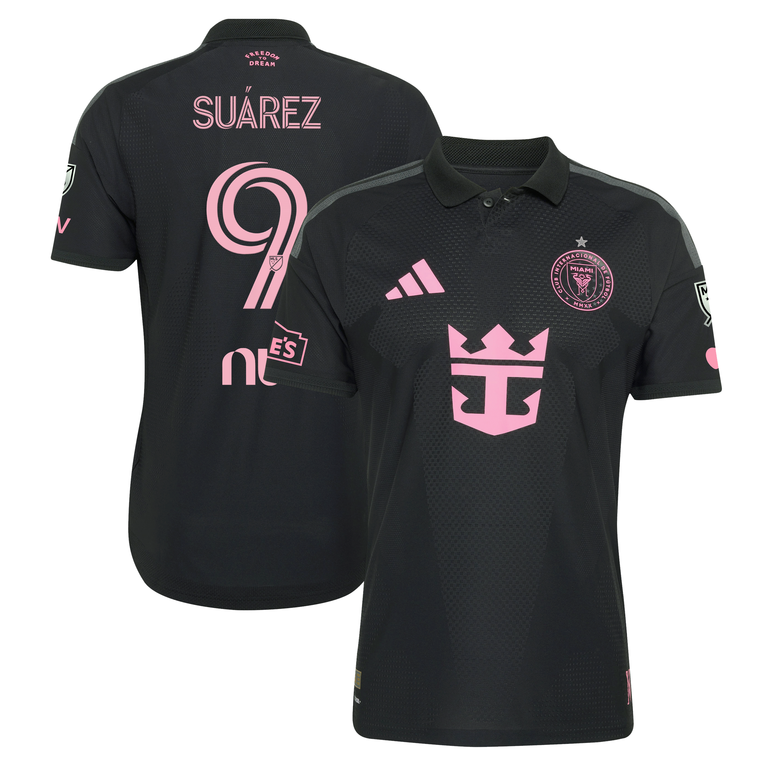 Men's adidas Luis Suárez Black Inter Miami CF 2026 Presagio On-Field Authentic Patch Jersey