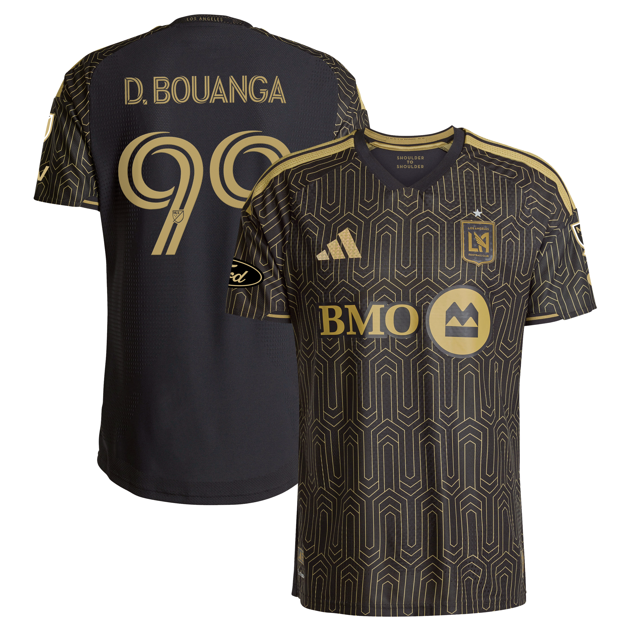 Men's adidas Denis Bouanga Black LAFC 2026 2026 Primary Kit On-Field Authentic Patch Jersey