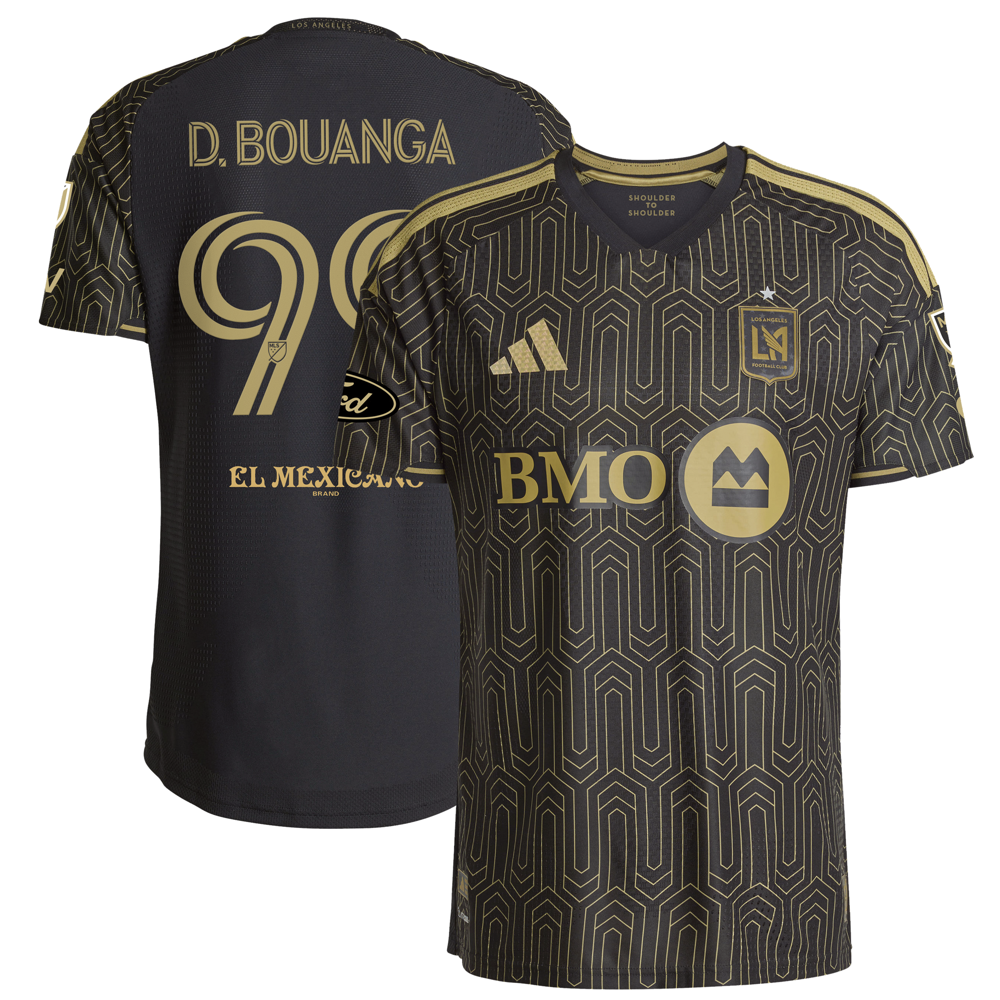 Men's adidas Denis Bouanga Black LAFC 2026 2026 Primary Kit On-Field Authentic Patch Jersey