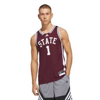 Men's adidas #1 Maroon Mississippi State Bulldogs Away Swingman Jersey