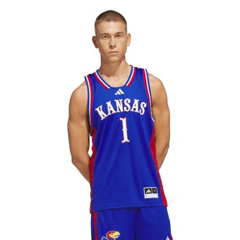 Men's adidas #1 Royal Kansas Jayhawks Away Swingman Jersey