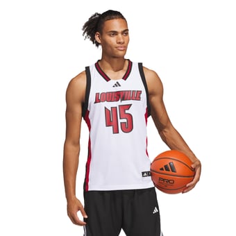 Men's adidas #45 White Louisville Cardinals Home Swingman Jersey