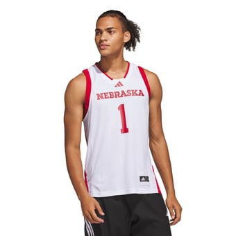 Men's adidas #1 White Nebraska Huskers Home Swingman Jersey