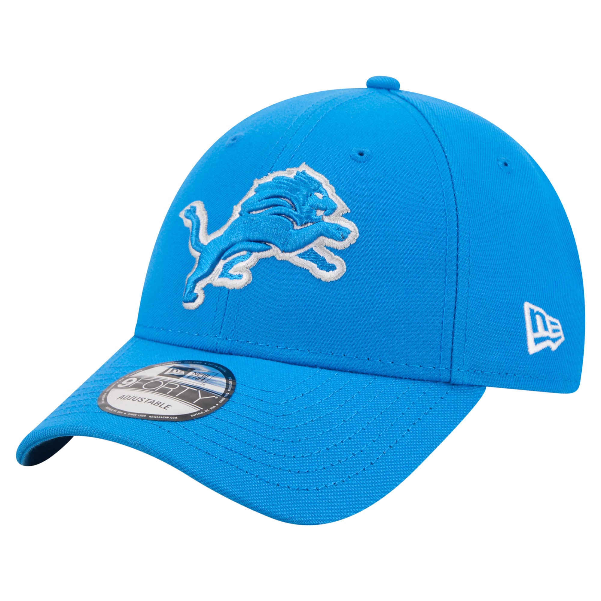 Men's New Era  Blue Detroit Lions Core Team 9FORTY Adjustable Hat