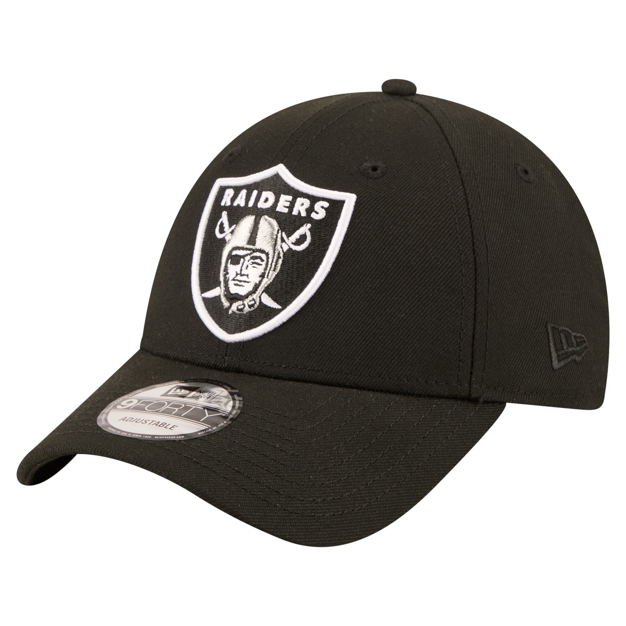 Men's New Era  Black Las Vegas Raiders Core Team 9FORTY Adjustable Hat
