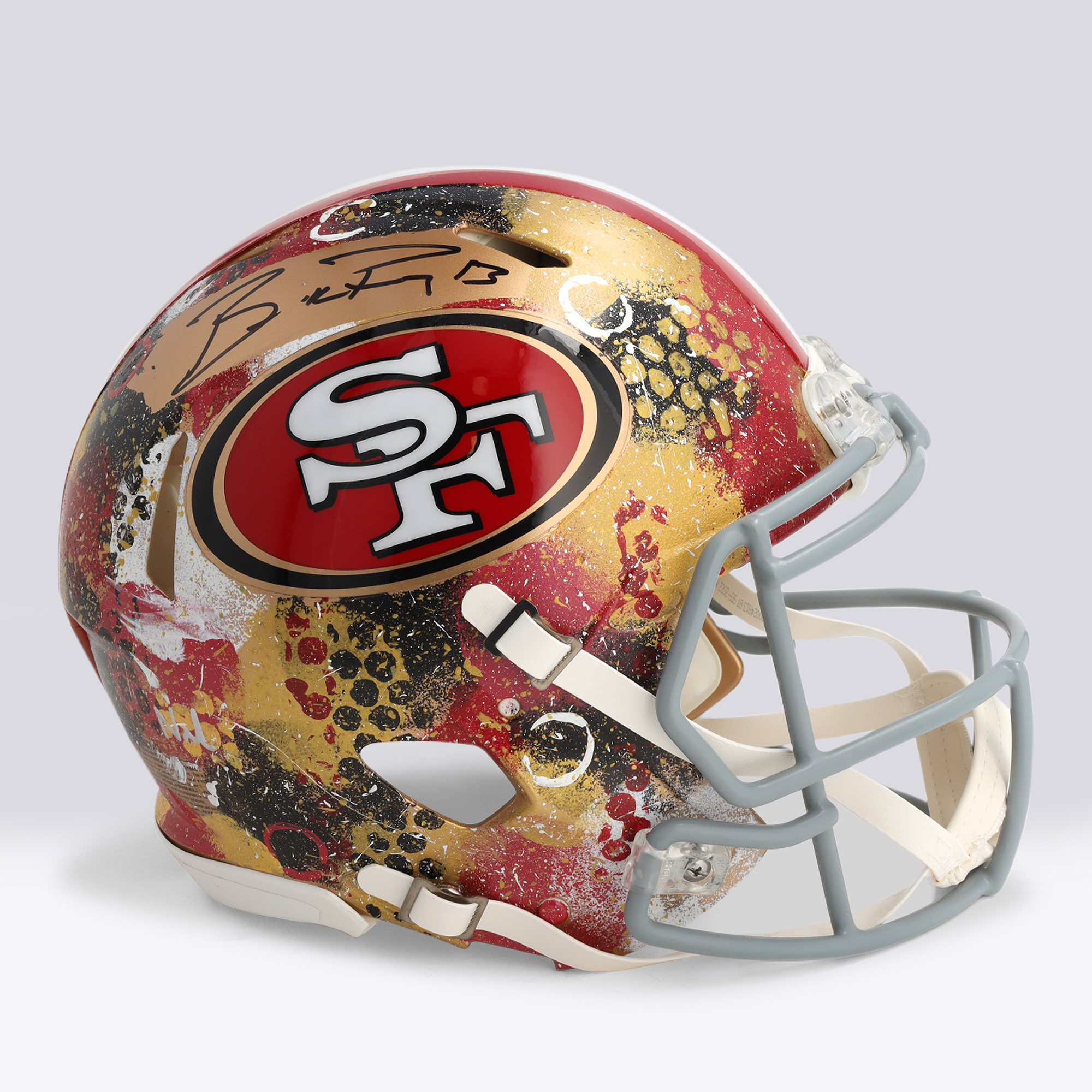 Brock Purdy San Francisco 49ers Autographed Riddell Speed Authentic Helmet - Art by Nel Shaffer - WN55916528