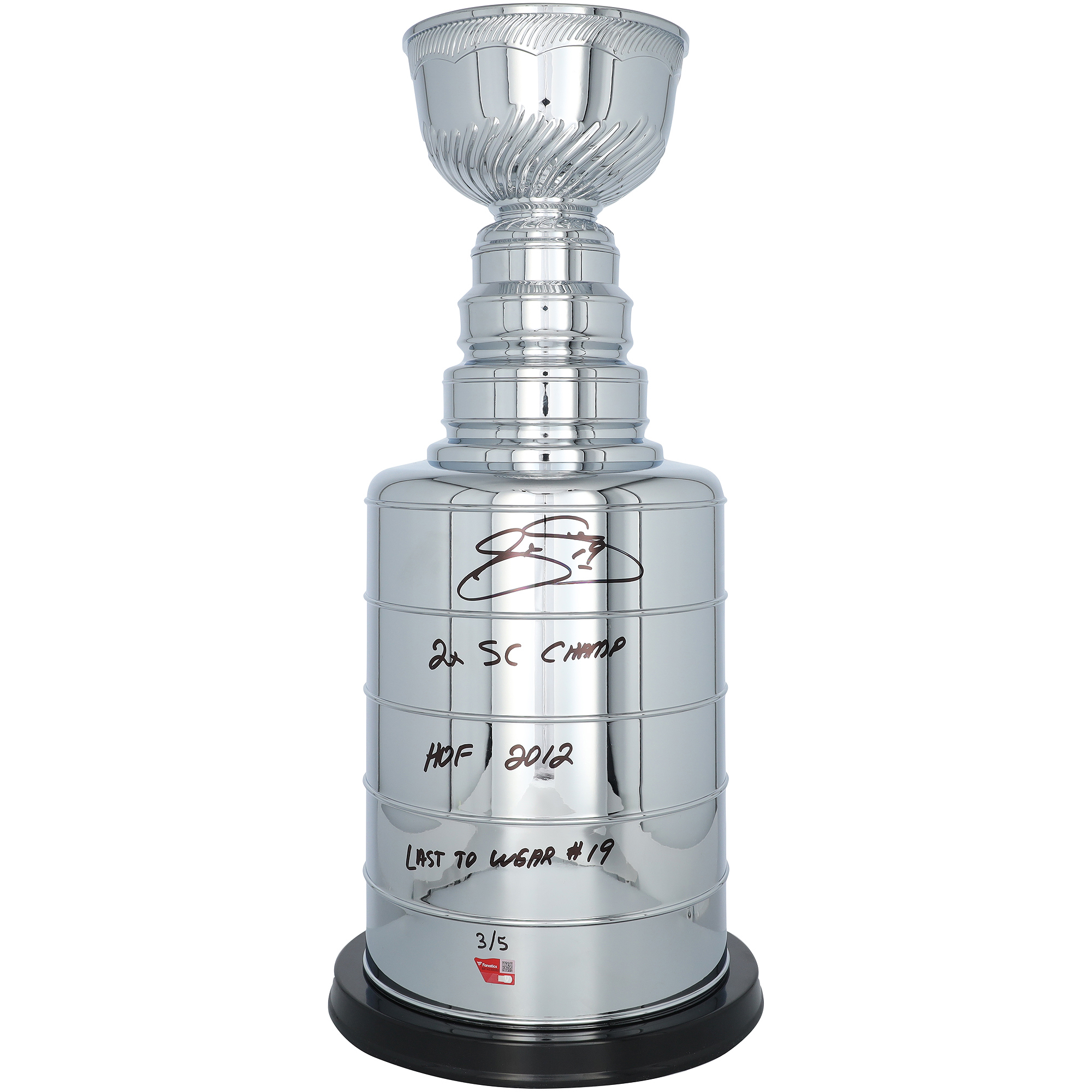 Joe Sakic Colorado Avalanche Autographed 2' Replica Stanley Cup with Multiple Inscriptions