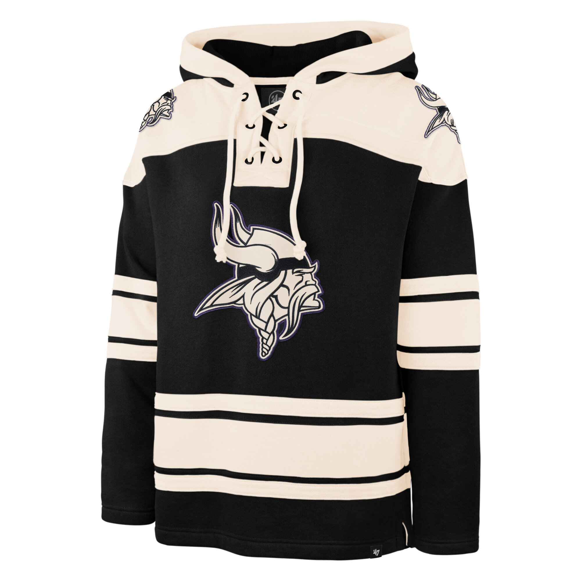 '47 Brand Men's Black Minnesota Vikings Superior Lacer Hoodie - Black