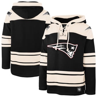 Men's '47 Black New England Patriots Superior Lacer Hoodie