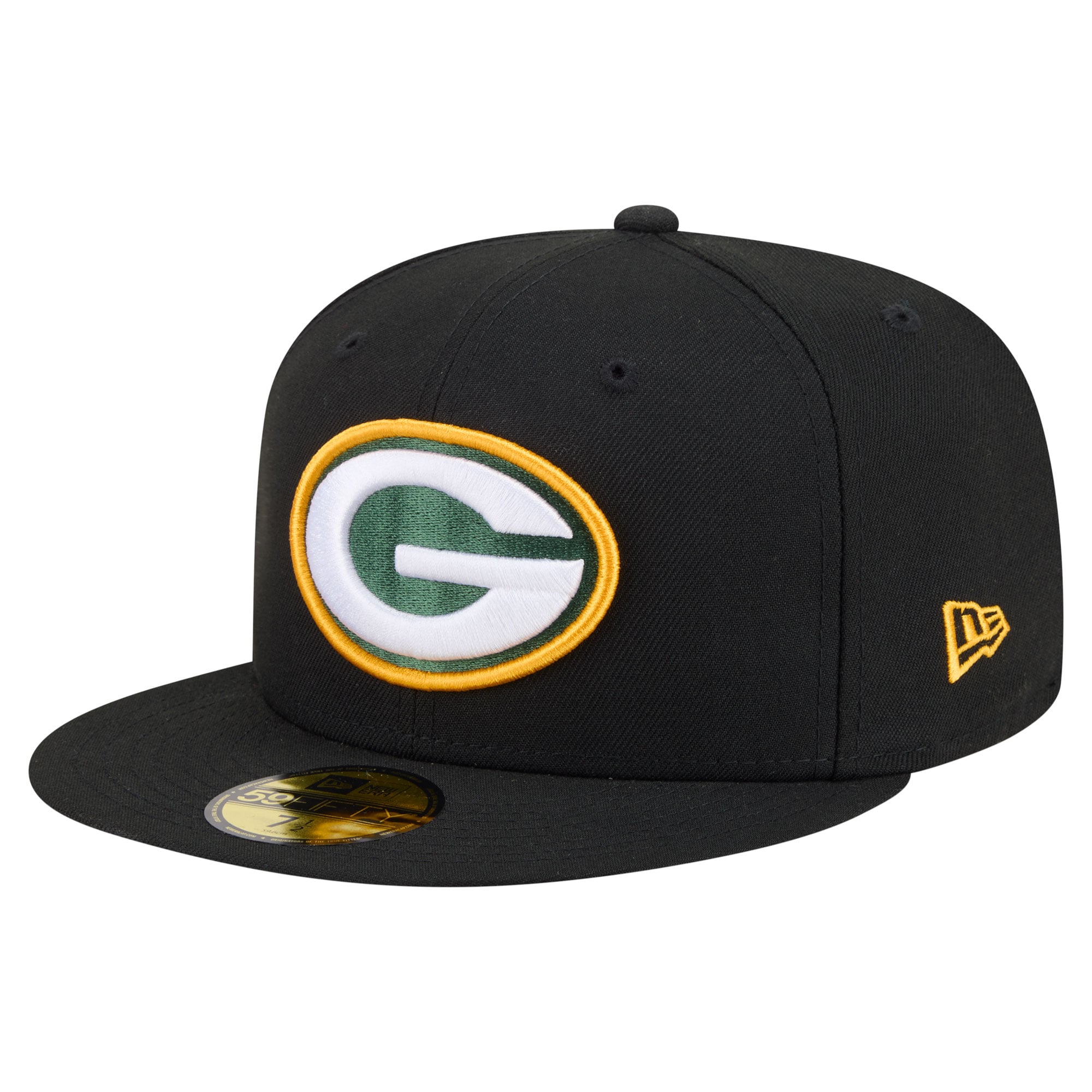 Men's New Era Black Green Bay Packers 59FIFTY Fitted Hat