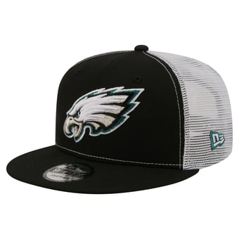 Men's New Era  Black Philadelphia Eagles Core Team 9FIFTY Trucker Snapback Hat