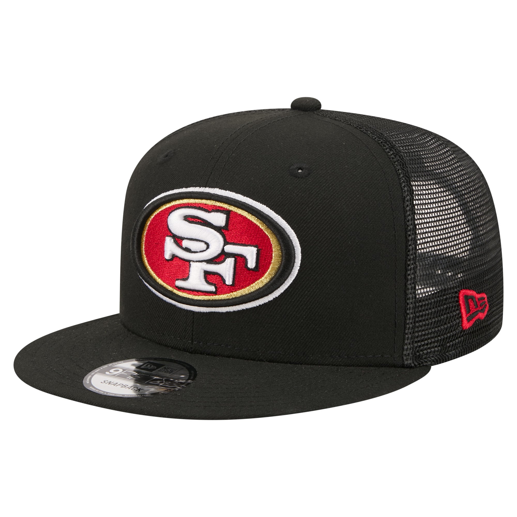 Men's New Era  Black San Francisco 49ers Core Team 9FIFTY Trucker Snapback Hat