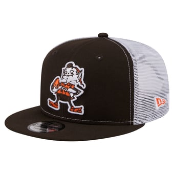Men's New Era  Brown Cleveland Browns Core Team 9FIFTY Trucker Snapback Hat