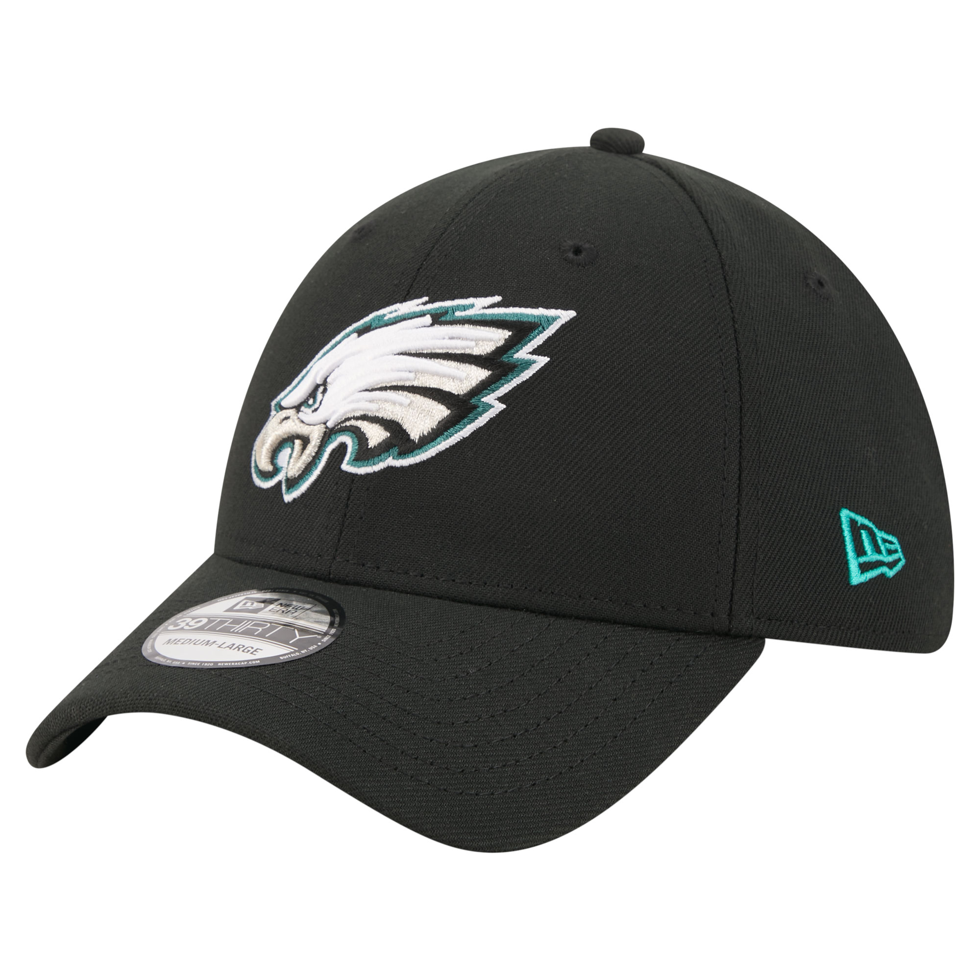 New Era Men's Black Philadelphia Eagles Core Team 39THIRTY Flex Hat - Black