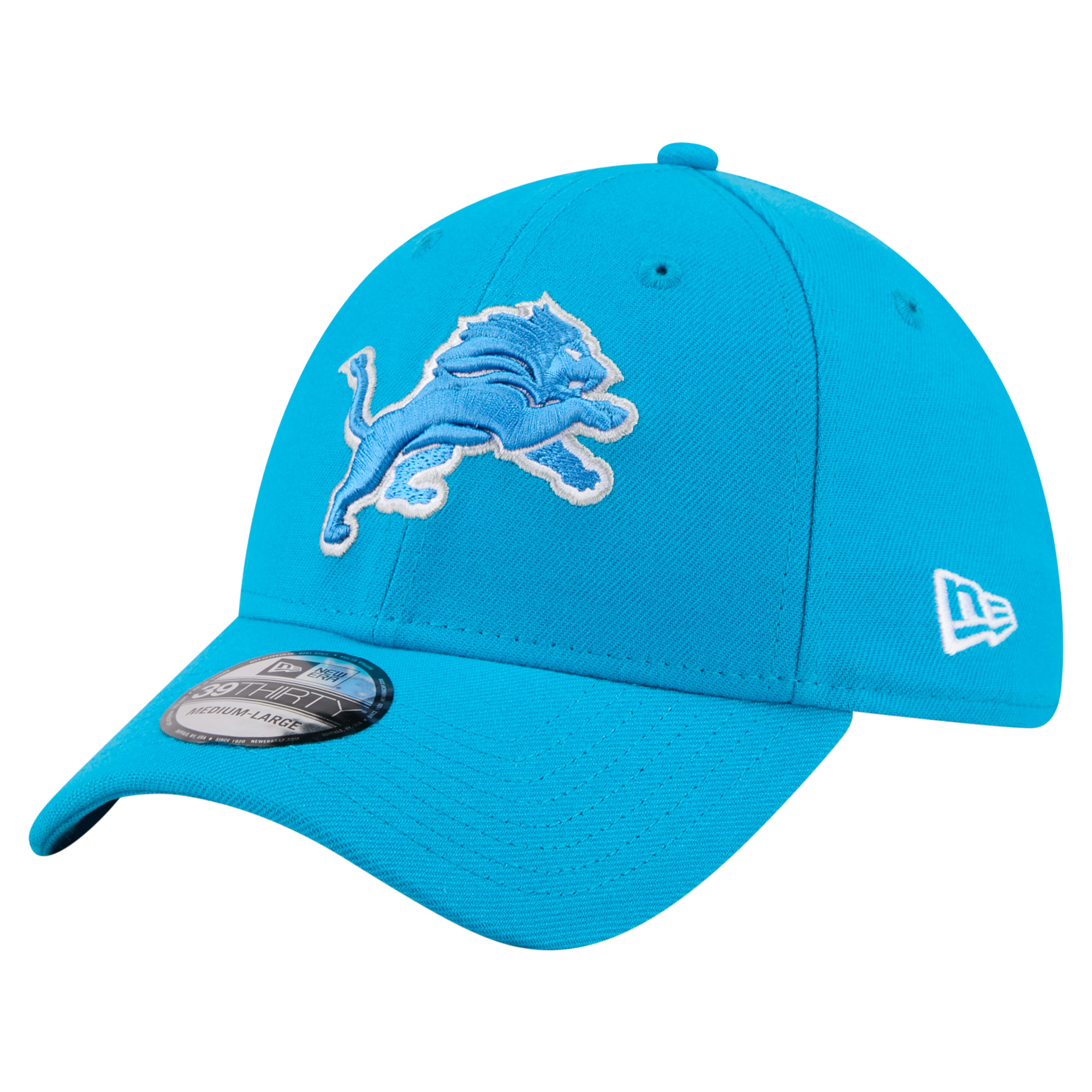 Men's New Era  Blue Detroit Lions Core Team 39THIRTY Flex Hat