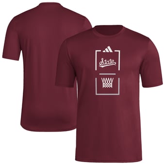 Men's adidas  Maroon Mississippi State Bulldogs On-Court Pregame T-Shirt